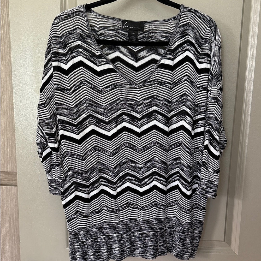 Lane Bryant**HOLIDAY COLLECTION** black striped sweater size 14 16 XXL